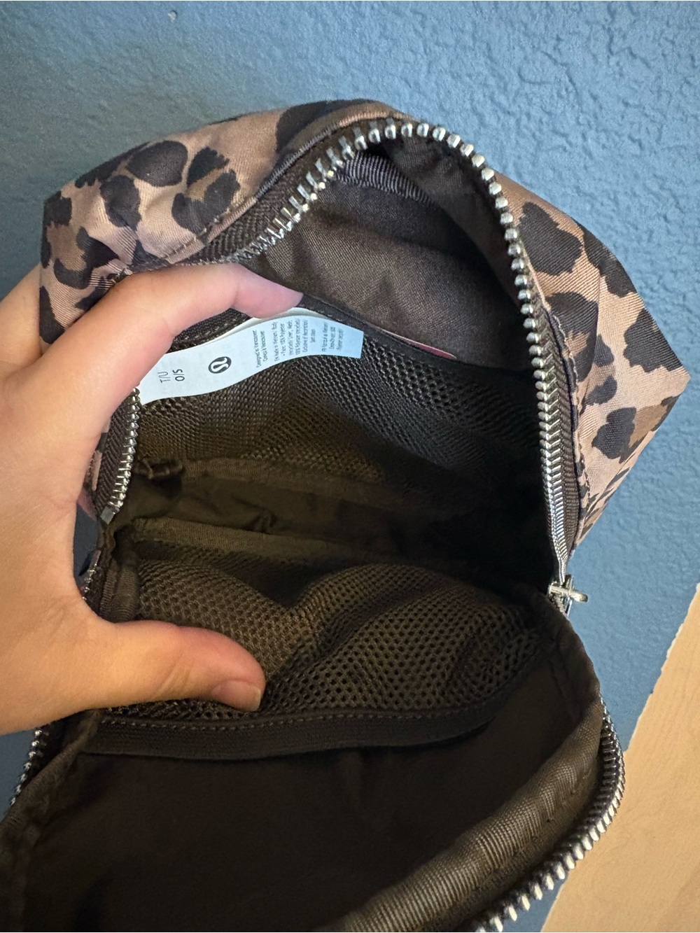 Lululemon Everywhere Sling BagLeopard Print Crossbody with Red-Striped Strap - Picture 5 of 5